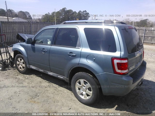 1FMCU0EGXCKA65496 - 2012 FORD ESCAPE LIMITED BLUE photo 3