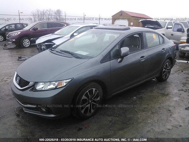 19XFB2F90DE077437 - 2013 HONDA CIVIC EXL GRAY photo 2