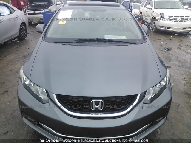 19XFB2F90DE077437 - 2013 HONDA CIVIC EXL GRAY photo 6