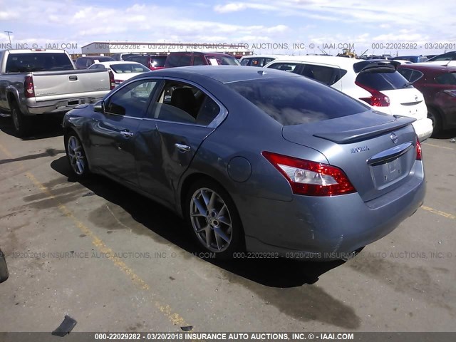 1N4AA5AP0AC802287 - 2010 NISSAN MAXIMA S/SV BLUE photo 3