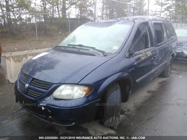 1D4GP24R05B246639 - 2005 DODGE GRAND CARAVAN SE BLUE photo 2