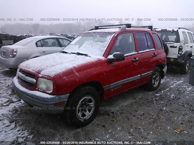 2CNBE13C1Y6929845 - 2000 CHEVROLET TRACKER RED photo 2