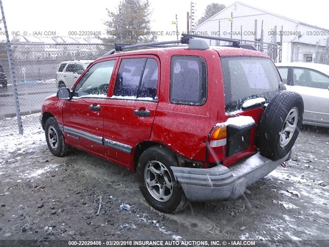 2CNBE13C1Y6929845 - 2000 CHEVROLET TRACKER RED photo 3