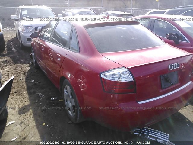 WAULC68E05A016625 - 2005 AUDI A4 1.8T QUATTRO/SPECIAL RED photo 3