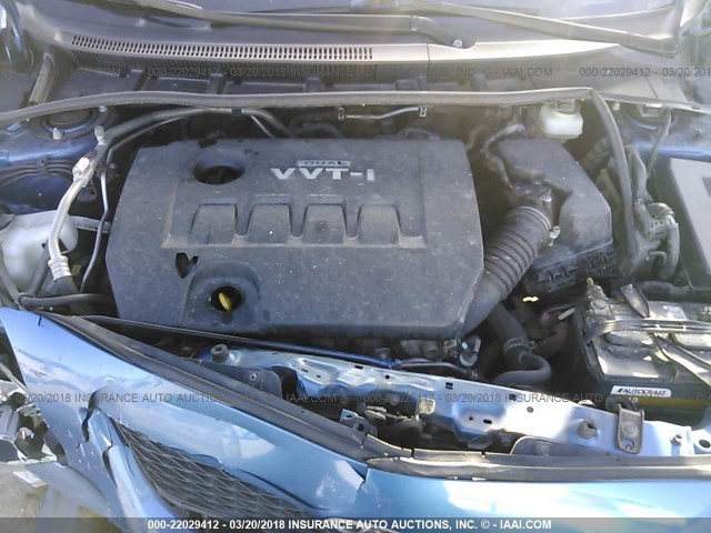 JTDBL40E89J045262 - 2009 TOYOTA COROLLA LE/XLE BLUE photo 10