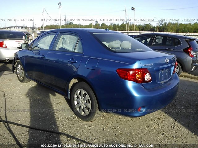 JTDBL40E89J045262 - 2009 TOYOTA COROLLA LE/XLE BLUE photo 3
