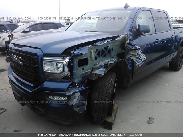 3GTU2MEC4HG196893 - 2017 GMC SIERRA K1500 SLE BLUE photo 6