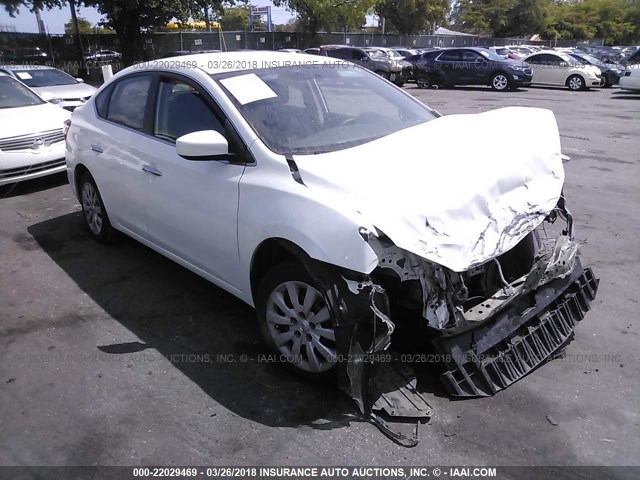 3N1AB7APXEY263678 - 2014 NISSAN SENTRA S/SV/SR/SL WHITE photo 1