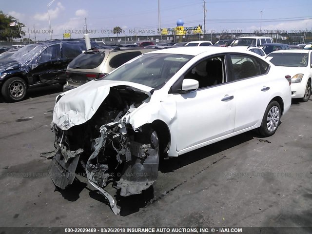 3N1AB7APXEY263678 - 2014 NISSAN SENTRA S/SV/SR/SL WHITE photo 2