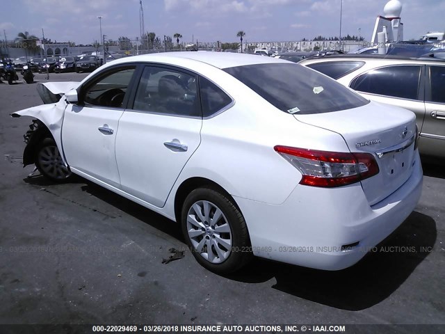 3N1AB7APXEY263678 - 2014 NISSAN SENTRA S/SV/SR/SL WHITE photo 3