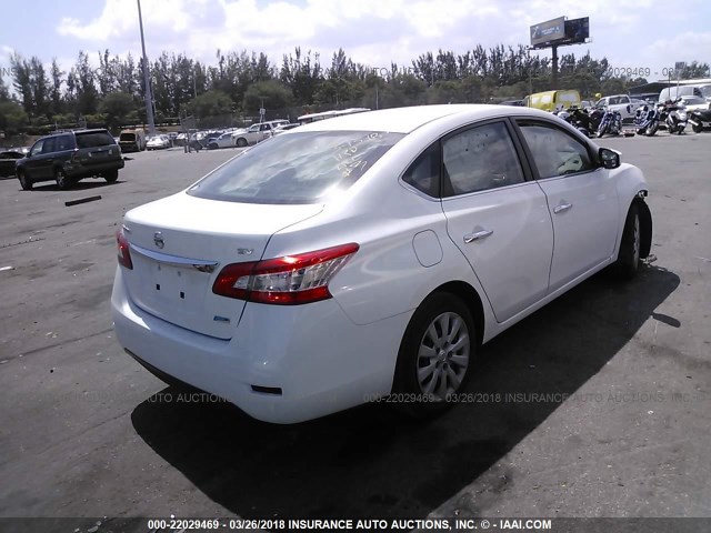 3N1AB7APXEY263678 - 2014 NISSAN SENTRA S/SV/SR/SL WHITE photo 4