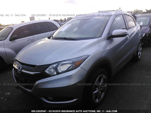 3CZRU5H7XHM706809 - 2017 HONDA HR-V EXL SILVER photo 2