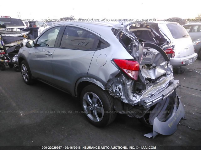 3CZRU5H7XHM706809 - 2017 HONDA HR-V EXL SILVER photo 3