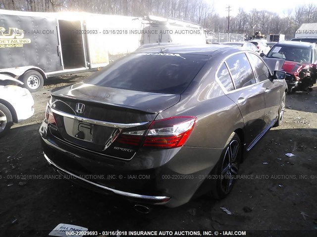 1HGCR2F52HA287771 - 2017 HONDA ACCORD SPORT BROWN photo 4