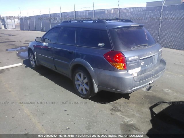 4S4BP61C567359565 - 2006 SUBARU LEGACY OUTBACK 2.5I BLUE photo 3