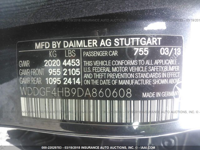 WDDGF4HB9DA860608 - 2013 MERCEDES-BENZ C 250 GRAY photo 9