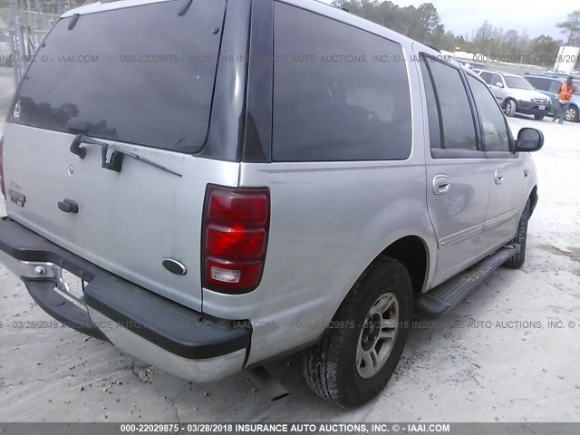 1FMRU15W91LA53242 - 2001 FORD EXPEDITION XLT SILVER photo 4