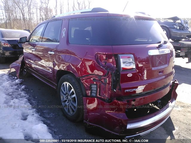 1GKKVTKD6EJ313703 - 2014 GMC ACADIA DENALI RED photo 3