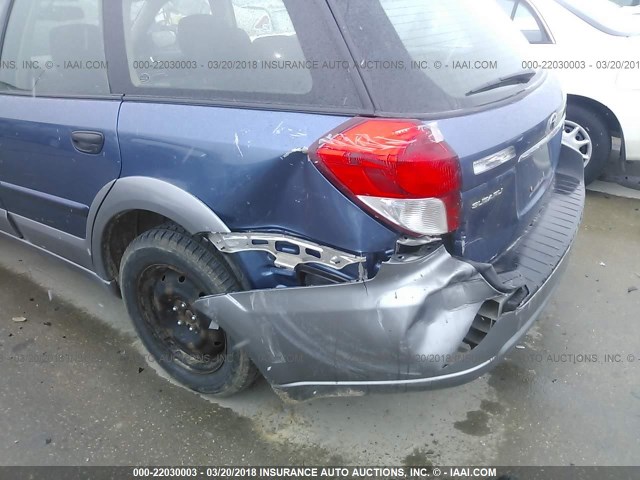 4S4BP60C286312424 - 2008 SUBARU OUTBACK BLUE photo 6