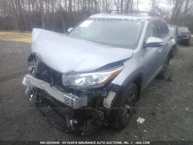 5TDJKRFH3GS500192 - 2016 TOYOTA HIGHLANDER XLE ნაცრისფერი ფოტო 2