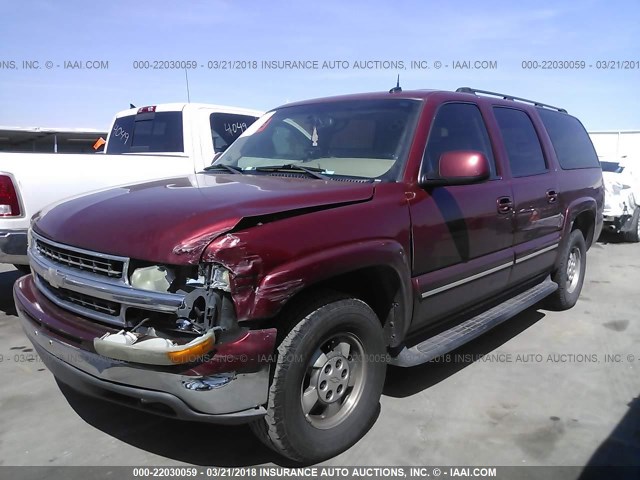 1GNEC16Z73J263732 - 2003 CHEVROLET SUBURBAN C1500 MAROON photo 2