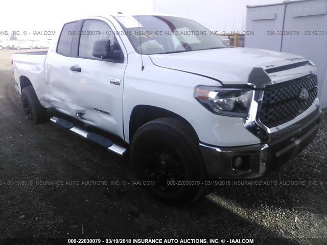 5TFRY5F1XJX231834 - 2018 TOYOTA TUNDRA DOUBLE CAB SR/SR5 WHITE photo 1