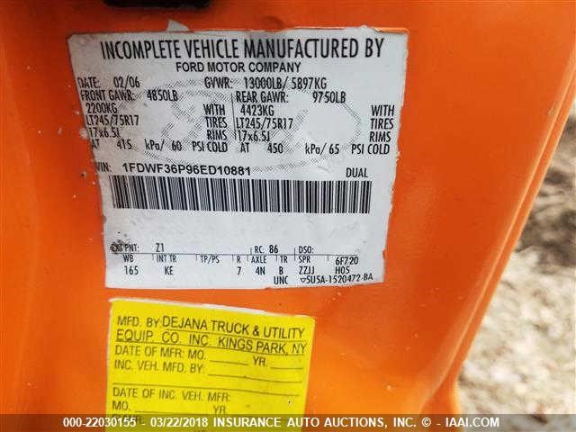 1FDWF36P96ED10881 - 2006 FORD F350 SUPER DUTY ORANGE photo 8