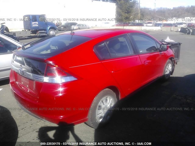 JHMZE2H56ES003287 - 2014 HONDA INSIGHT LX RED photo 4