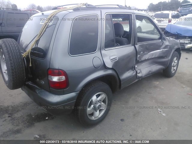 KNDJA723425129835 - 2002 KIA SPORTAGE GRAY photo 4