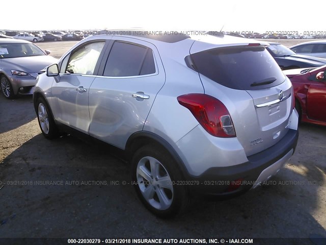 KL4CJBSB9FB215713 - 2015 BUICK ENCORE CONVENIENCE SILVER photo 3