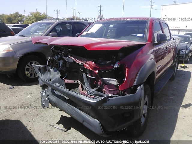 5TFJX4GN3EX029810 - 2014 TOYOTA TACOMA DOUBLE CAB RED photo 2