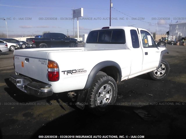 5TEWN72N94Z335857 - 2004 TOYOTA TACOMA XTRACAB WHITE photo 4