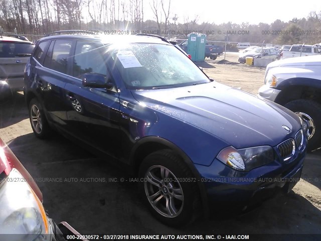 WBXPA93466WG79833 - 2006 BMW X3 3.0I BLUE photo 1