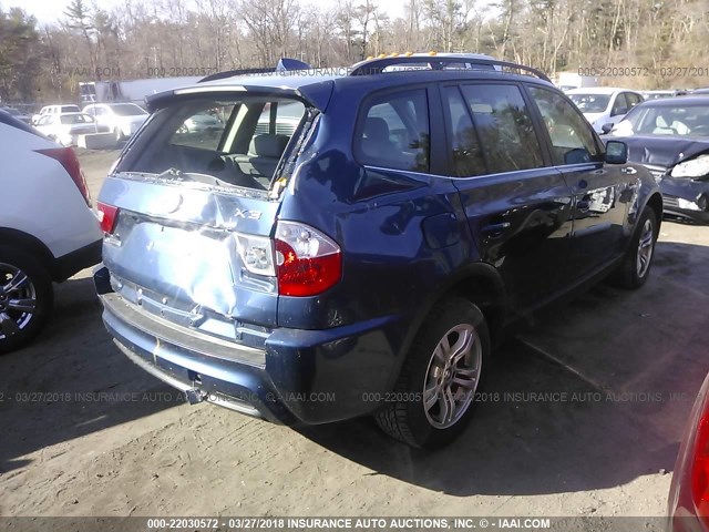 WBXPA93466WG79833 - 2006 BMW X3 3.0I BLUE photo 4