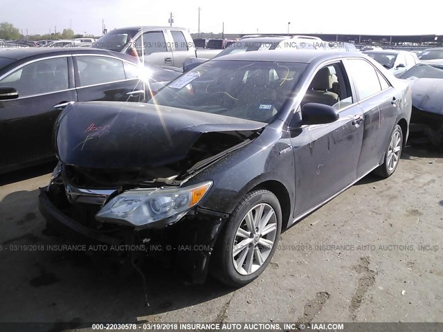 4T1BD1FK5DU064377 - 2013 TOYOTA CAMRY HYBRID/LE/XLE BLACK photo 2