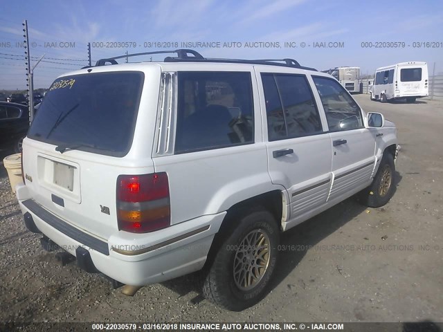 1J4GZ78Y8RC221200 - 1994 JEEP GRAND CHEROKEE LIMITED WHITE photo 4