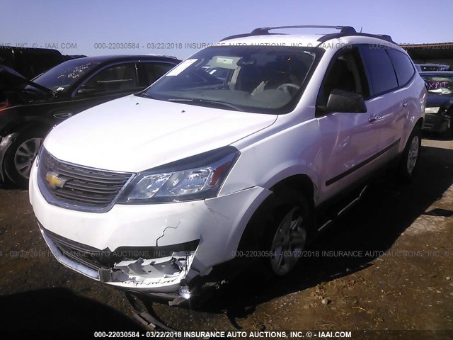 1GNKRFKD1GJ265703 - 2016 CHEVROLET TRAVERSE LS WHITE photo 2