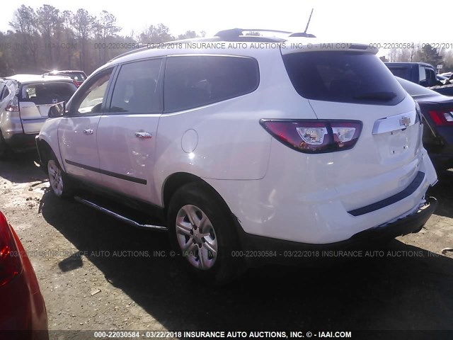 1GNKRFKD1GJ265703 - 2016 CHEVROLET TRAVERSE LS WHITE photo 3