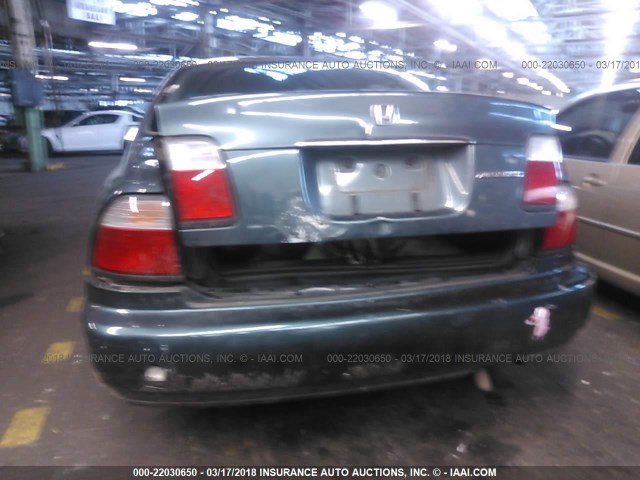 1HGCD5689VA147593 - 1997 HONDA ACCORD VALUE GREEN photo 6