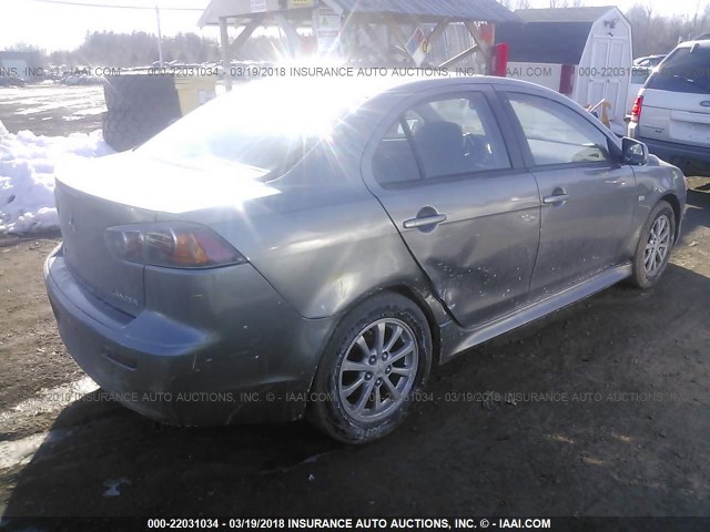 JA32V2FW3CU021275 - 2012 MITSUBISHI LANCER SE GRAY photo 4