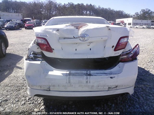 4T1BE46K08U735958 - 2008 TOYOTA CAMRY CE/LE/XLE/SE WHITE photo 6