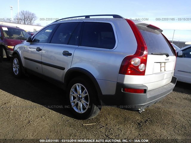 YV1CZ91H641037785 - 2004 VOLVO XC90 T6 SILVER photo 3