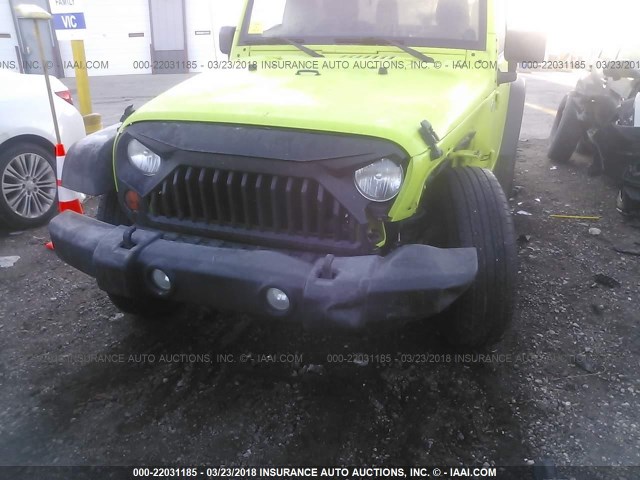 1C4AJWAG4DL516463 - 2013 JEEP WRANGLER SPORT أخضر صورة 6