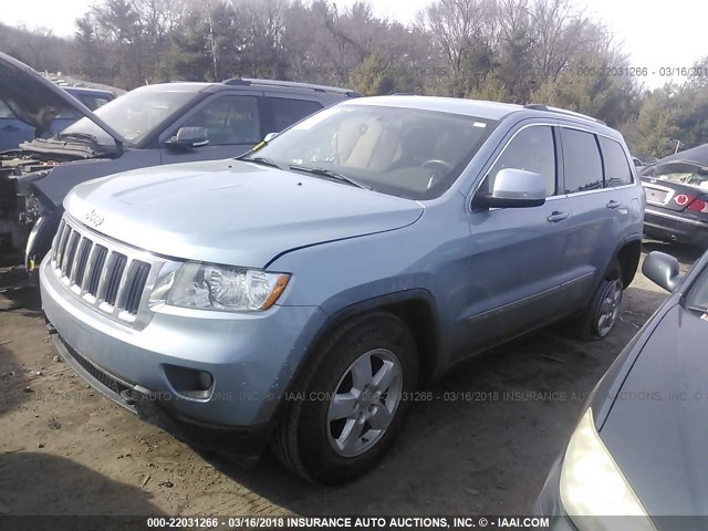 1C4RJFAG9CC270687 - 2012 JEEP GRAND CHEROKEE LAREDO BLUE photo 2