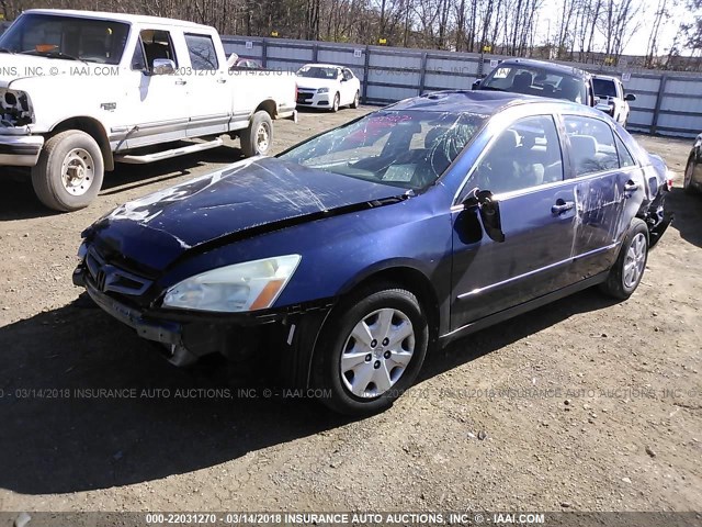 3HGCM56303G713059 - 2003 HONDA ACCORD LX BLUE photo 2