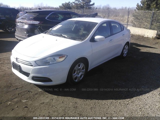 1C3CDFAAXFD142289 - 2015 DODGE DART SE WHITE photo 2