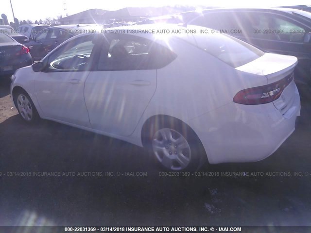 1C3CDFAAXFD142289 - 2015 DODGE DART SE WHITE photo 3