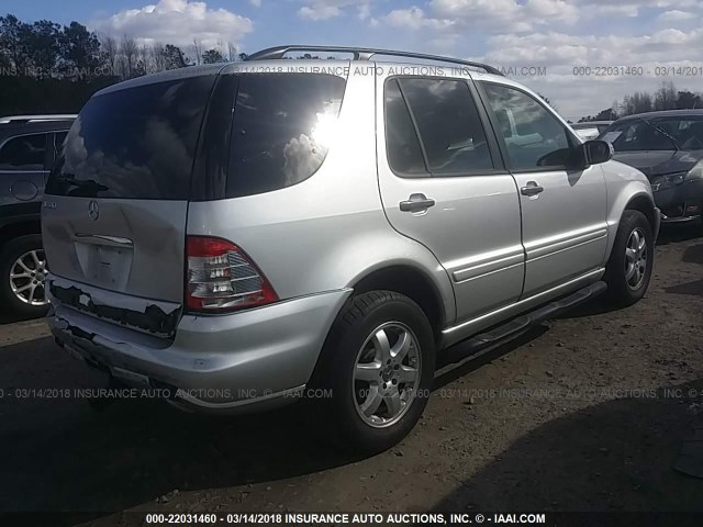 4JGAB75E12A309738 - 2002 MERCEDES-BENZ ML 500 SILVER photo 4