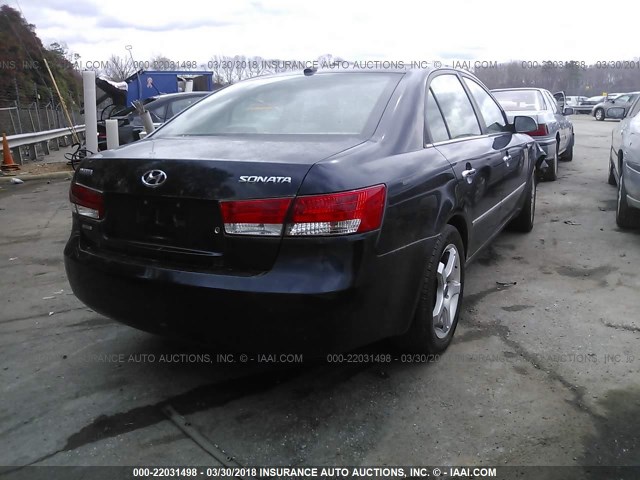 5NPEU46C28H345029 - 2008 HYUNDAI SONATA SE/LIMITED Dark Blue photo 4