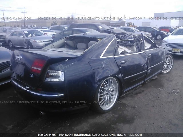 WAULV94E39N003173 - 2009 AUDI A8 4.2 QUATTRO BLUE photo 4